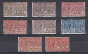 ITALY 1913-28 PNEUMATIC POST Sc D1-D8 FULL SET HINGED MINT SCV$110.90