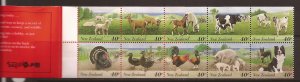 1995 New Zealand - Sc 1292a - MNH VF - Complete Booklet - Farm Animals