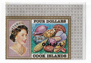 Cook Islands Sc #030 $4 O.H.M.S. stamp is NH VF