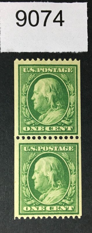 US # 348 COIL PAIR MINT OG H CAT. $110 LOT #9074