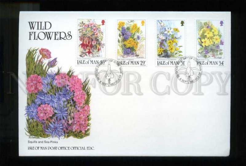 161438 ISLE OF MAN 1987 Wild Flowers FDC cover by CORKISH