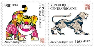 C A R - 2021 - Year of the Tiger - Perf 2v Set - Mint Never Hinged