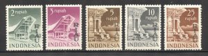 Indonesia-Riau Scott 18-22 Unused VLHOG - 1954 Dutch Indies O/Ps - SCV $27.25