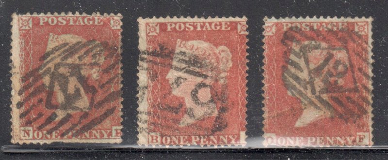 Great Brittain #8 used - 3 stamps - perf 16 -- WMK 18 -- C$90,00