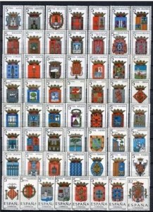 SPAIN Full Collection 57 Stamps Escudos,Spanish Coat of Arms MNH Luxe