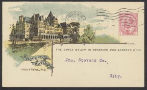 1911 CPR 44B View Card EdwardVII Place Viger Hotel Die 2 Winnipeg Passing Report