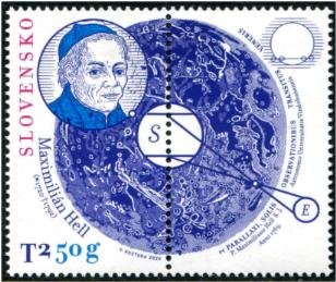 2020 Slovakia Maximillian Hell Astronomy w/label (Scott NA) MNH