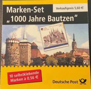 GERMANY 2002. Millennium City of Bautzen Card. 10 autoad.MNH stamps-