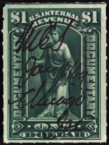 R173 $1.00 Documentary Stamp (1898) Used