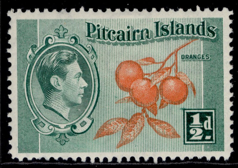 PITCAIRN ISLANDS GVI SG1, ½d orange & green, M MINT. 