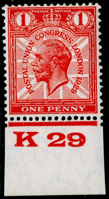 SG435, 1d scarlet, M MINT. Cat £10. CONTROL K29.