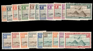 Egypt #C5-25 Cat$82.75, 1932-38 Airpost, complete set, hinged