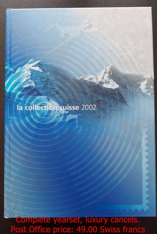 Switzerland complete yearbook 2002 with luxury half moon FD Cancels, used