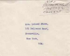 New Delphi, India to New York, War Correspondence, See Remark (M3314)
