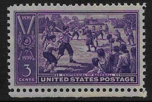 Scott 855   3¢ Baseball Centennial Issue, MNH - Nice!