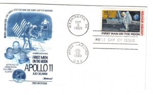 USA # #C76-156  - FDC  Man's 1st Moon Landing on Moon-Fleetwood blue cachet