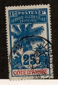 Ivory Coast #27 used 25c palm tree