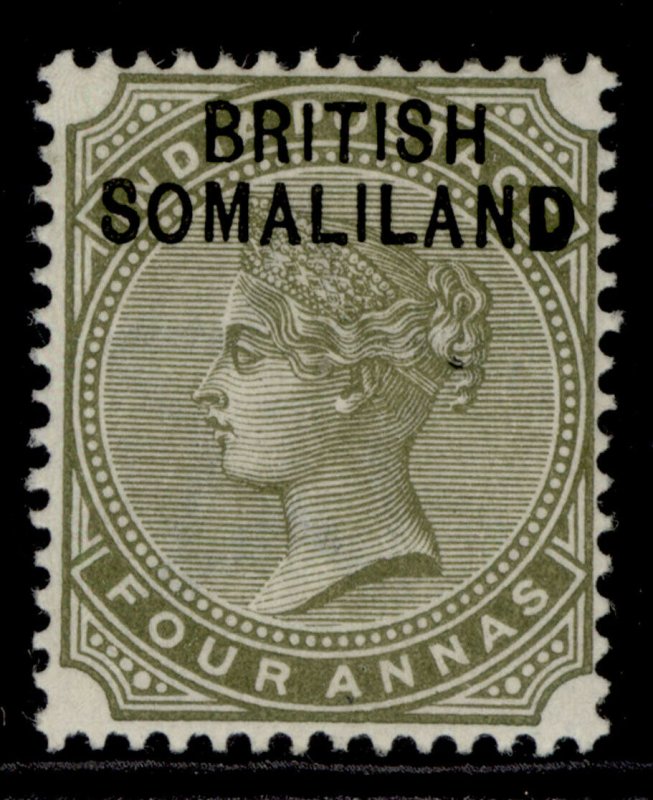 SOMALILAND PROTECTORATE QV SG6, 4a slate-green, LH MINT.