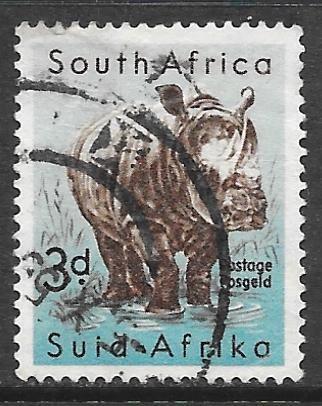 South Africa 204: 3d White Rhinoceros (Ceratotherium simum), used, VF