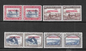 SOUTH WEST AFRICA SCOTT #O24-O27 1951-52 OFFICIAL OVERPRINTS (NO LOW VALUE) MH