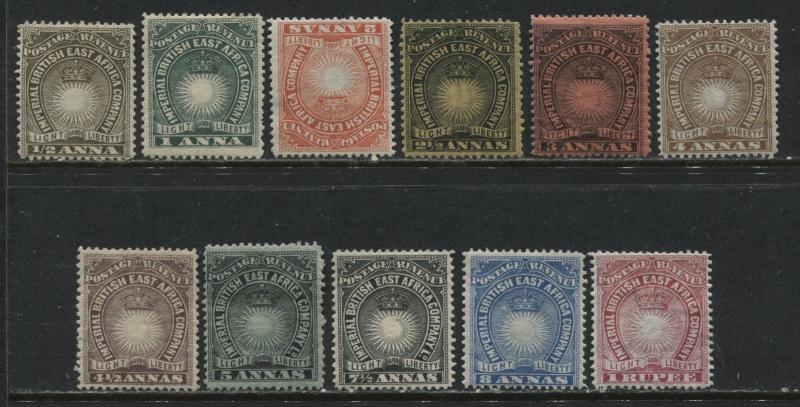 British East Africa 1890-94 values to 1 rupee mint o.g.