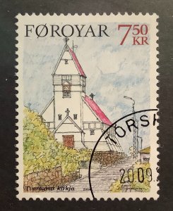 Faroe Island 2004 Scott 450 used - 7.50kr,  Christmas,  Church in  Tvøroyri