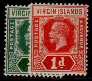 BRITISH VIRGIN ISLANDS GV SG80-81, 1921 WAR STAMP set, NH MINT. Cat £27.