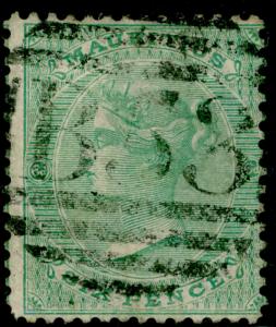 MAURITIUS SG64, 6d yellow-green, used. Cat £16.