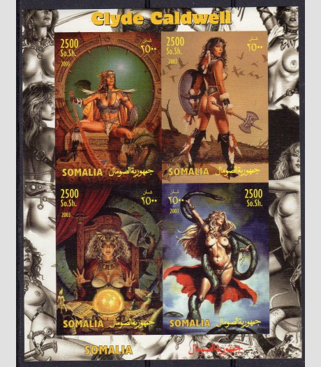 Somalia 2003 CLYDE CALDWELL Fantasy Art Sheet Imperforated Mint (NH)