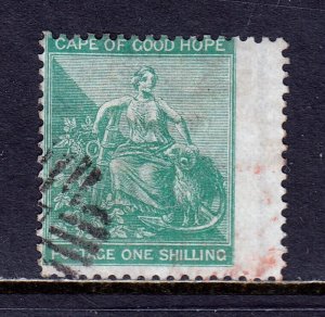 CAPE OF GOOD HOPE — SG 26w — 1864 1/- HOPE WITH INVERTED WMK. — USED — SG £275