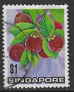 SINGAPORE SG221 1975 $1 FRUITS USED