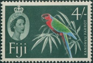 Fiji 1962 SG322 4/- slate-green Red Shining Parrot green QEII MNH