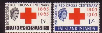 Falkland Islands Sc 147-8 1963 Red Cross stamp set mint NH