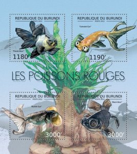 BURUNDI - 2012 - Goldfish - Perf 4v Sheet - Mint Never Hinged