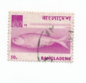 Bangladesh 1973 - Scott 48 used - 50p, Hilsa fish