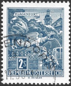 Austria #696  Used - 2s Dragon Fountain, Klagenfurt (1968)