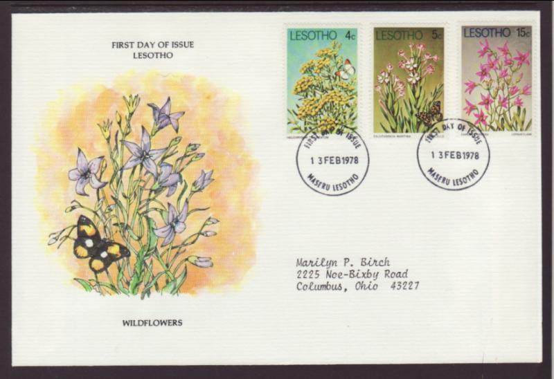 Lesotho Flowers 1978 Typed FDC BIN