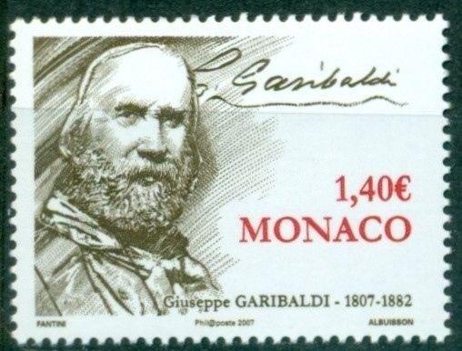 Monaco Scott #2458 MNH Giuseppe Garibaldi Italian Nationalist Leader CV$3+