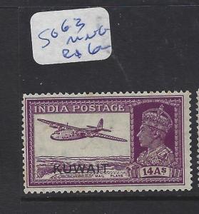 KUWAIT (PP0602B)  ON  INDIA KGVI  14A  AIRPLANE SG 63   MNG 