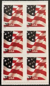 US #3636b MNH Booklet Pane of 6 “Old Glory” Long May It Wave” SCV $4.50 L42