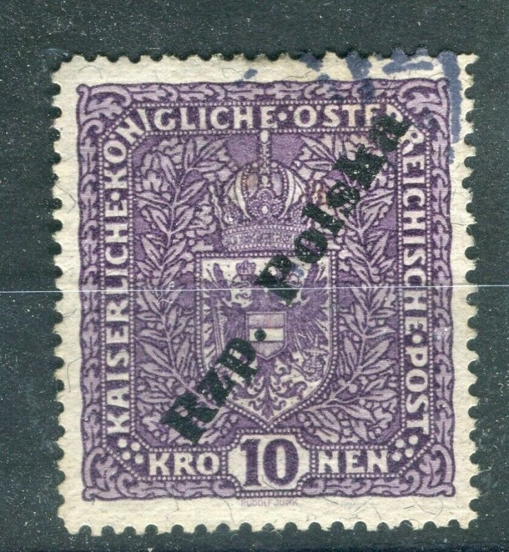 POLAND; 1918 Scarce Tarnow Local Post Rzp. Polska on Austria 10k. fine used