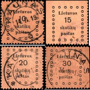 Lithuania #9-12, Complete Set(4), 1919, Used