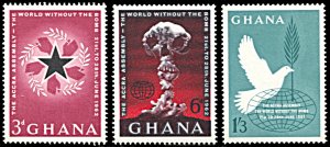 Ghana 115-117, MNH, Accra Conference for World Without the Bomb