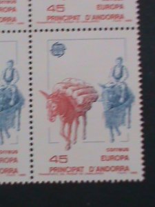 ​ANDORRA-SPAIN-1988 SC#185-LES BONS,THE MEDIEVAL ROAD -MNH BLOCK OF 4-VF