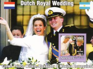 Somalia 2002 Dutch Royal Wedding Prince Willem & Maxima Zorreguieta SS (1) MNH