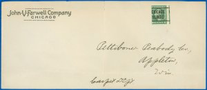 1915c Chicago Precancel, JOHN V FARWELL CO. Private Perf, Scott #408 to Wis (SK)