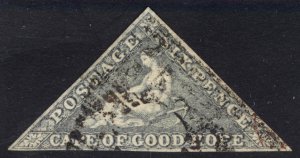 Cape of Good Hope 1862 6d Slate Lilac on Bluish Pap Scott 5b SG 7c VFU Cat $540