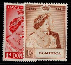 DOMINICA GVI SG112-113, ROYAL SILVER WEDDING set, NH MINT. Cat £25.