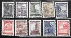 Austria #B225-34 MNH Set of Singles Collection / Lot (my8)