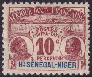 Upper Senegal & Niger 1906 Sc J2 postage due MH* disturbed gum